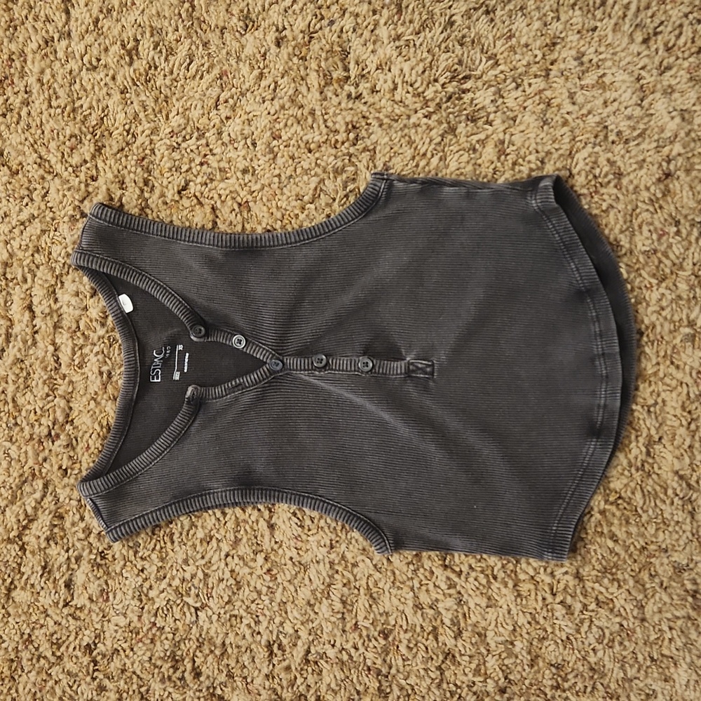 Tilly's black tank top size xs with buttons